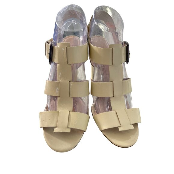 Colin Stuart Heeled Sandal Size 9 Strappy Open Toe Leather Buckle Strap Cocktail - Picture 2 of 8